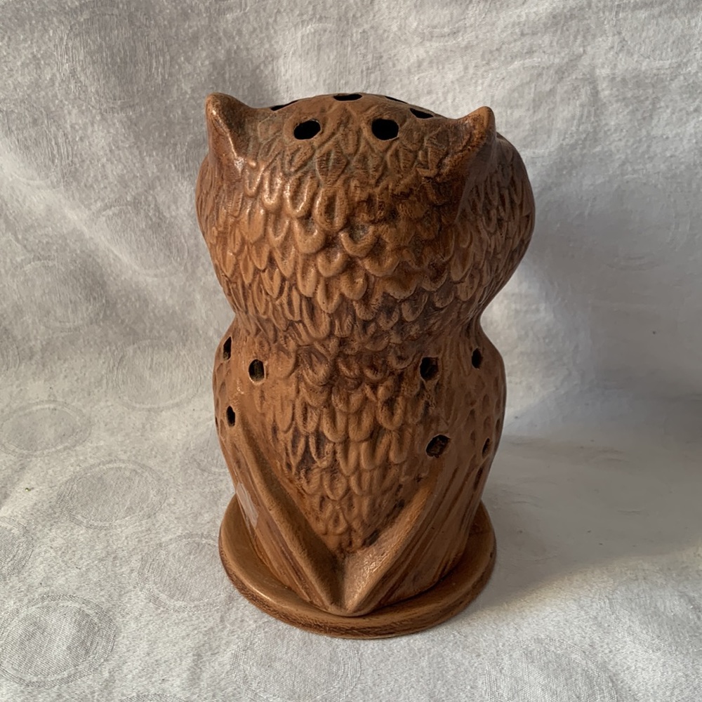1991 Handcrafted Owl Tea Light Candle Holder Hand painted by Lucy - Picture 2 of 4